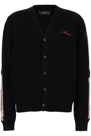 AMIRI Strik, Herre, Sort, L, Bomuld, Bones Cardigan