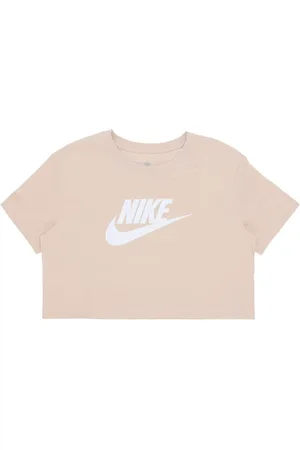 Nike Top, Dame, , L, Bomuld, Iconic Crop Tee Sanddrift/White