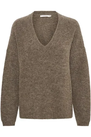 Gestuz Strik, Dame, Brun, M, Uld, Alphagz V-Pullover Sweater