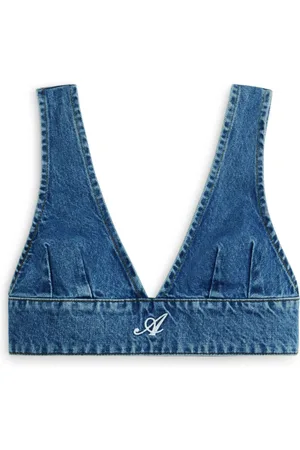 Axel Arigato Top, Dame, Blå, S, Denim, Denim V-Neck Crop Top
