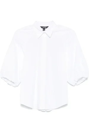 Ralph Lauren Bluser & Skjorter, Dame, Hvid, M, Bomuld, Farren Mid Sleeve Button Shirt