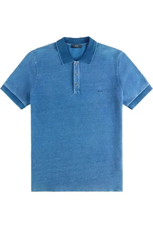 FAY Top, Herre, Blå, M, Bomuld, Blå Bomuldspolo Skjorte Regular Fit