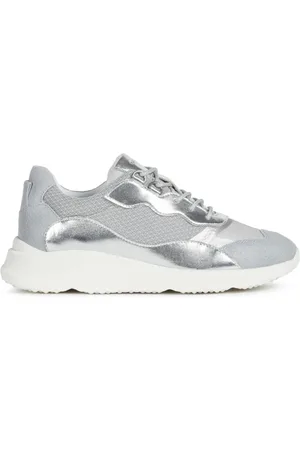 Geox Sko, Dame, Grå, 36 EU, Læder, Silver Ice Sneakers Diodiana