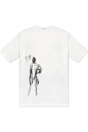 Y-3 Top, Herre, Hvid, L, Bomuld, Bomuld T-shirt med print