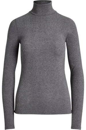 Ralph Lauren Strik, Dame, Grå, 2XL, Slim Fit Rullekrave Sweater