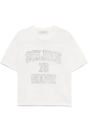 Golden Goose Top, Dame, Hvid, M, Bomuld, Logo-print T-shirt