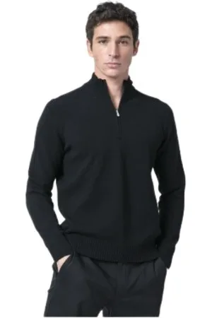 Gran Sasso Strik, Herre, Sort, 4XL, Uld, Turtleneck Sweater