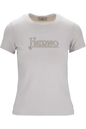 HERNO Top, Dame, , XS, Bomuld, Leaf Logo Kortærmet T-shirt