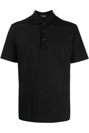 HERNO Top, Herre, Sort, 3XL, Bomuld, Polo Shirt