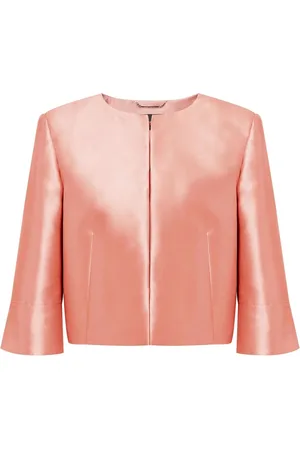 Alberta Ferretti Jakke, Dame, Lyserød, S, Satin, Satin Jakke med Dart Detaljer