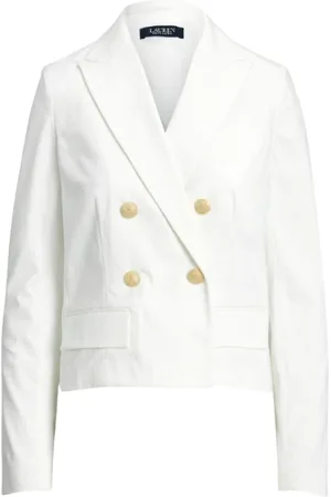 Ralph Lauren Jakke, Dame, Hvid, XS, Bomuld, Double-Breasted Blazer