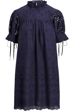 Ralph Lauren Kjole, Dame, Blå, M, Bomuld, Gennembrudt Mini Kjole
