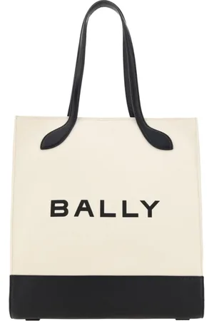 Bally Taske, Dame, , ONE SIZE, Uld, Hvid og Sort Læder Tote Skuldertaske