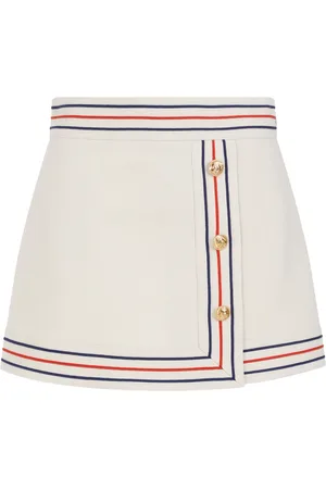 Gucci Nederdel, Dame, Hvid, S, Bomuld, Bomulds- og linnedkort A-linje nederdel
