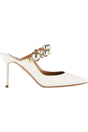 Aquazzura Sko, Dame, Hvid, 36 1/2 EU, Elegante mules i midnatsblå