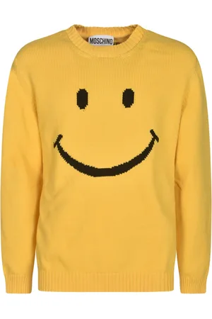 Moschino Strik, Herre, Gul, M, Uld, Stilfulde Sweaters Kollektion
