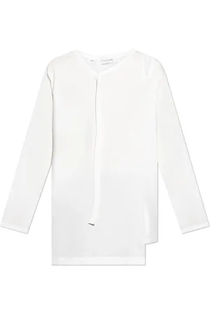 Y-3 Top, Herre, Hvid, L, Bomuld, Asymmetrisk langærmet t-shirt