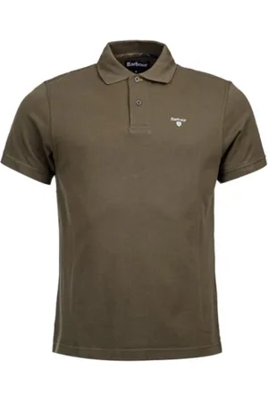 Barbour Top, Herre, Grøn, M, Bomuld, Tartan Trim Piquet Polo Shirt