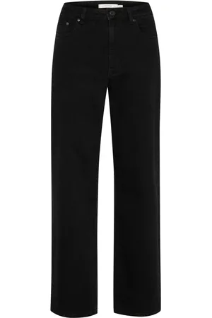 Gestuz Jeans, Dame, Sort, W28, Bomuld, Wide Leg Mørk Vasket Sorte Jeans