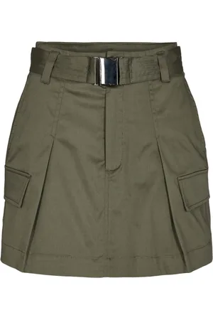 Co`Couture Nederdel, Dame, Grøn, S, Bomuld, Lomme Nederdel Army