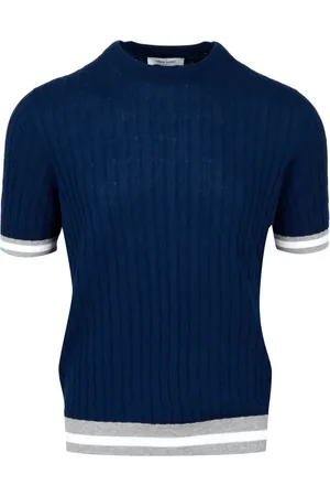 Gran Sasso Strik, Herre, Blå, 2XL, Bomuld, Crew-Neck Sweater