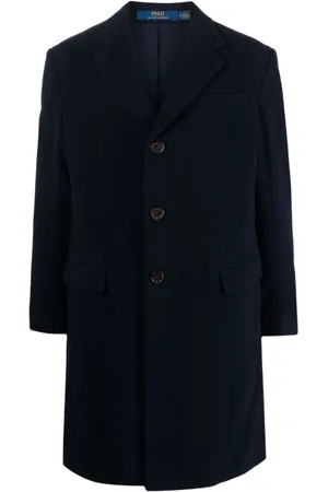 Ralph Lauren Frakke, Herre, Blå, M, Uld, Single-Breasted Coat