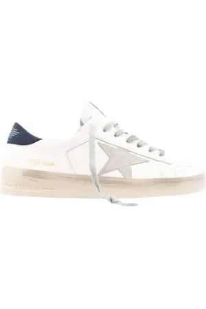 Golden Goose Sko, Herre, Hvid, 42 EU, Læder, Vintage Grey Star Læder Sneakers