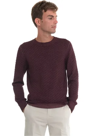 Gran Sasso Strik, Herre, Rød, XL, Uld, Rundhalset Pullover