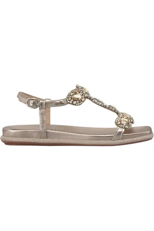 Alma en Pena Sko, Dame, Gul, 39 EU, Rhinestone perle sandal