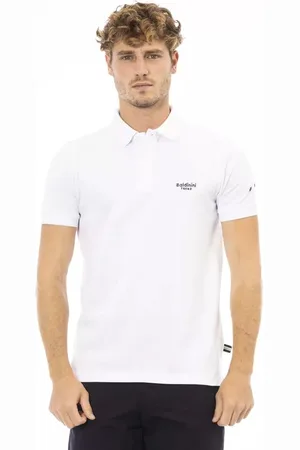 BALDININI Top, Herre, Hvid, 3XL, Bomuld, Bomulds Polo Shirt