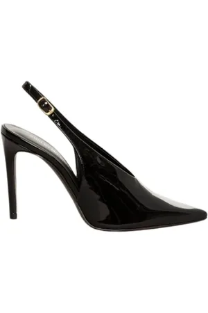 Guglielmo Rotta Sko, Dame, Sort, 36 EU, Læder, Sort laklæder slingback sandal