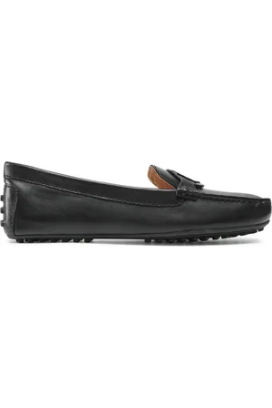 Ralph Lauren Sko, Dame, Sort, 38 EU, Læder, Sort Læder Loafers