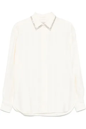 Golden Goose Bluser & Skjorter, Dame, , XS, Kristalbesat Lodret Stribet Skjorte