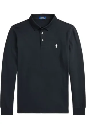 Ralph Lauren Top, Herre, Sort, 2XL, Bomuld, Custom Slim Fit Stretch Mesh Polo Shirt