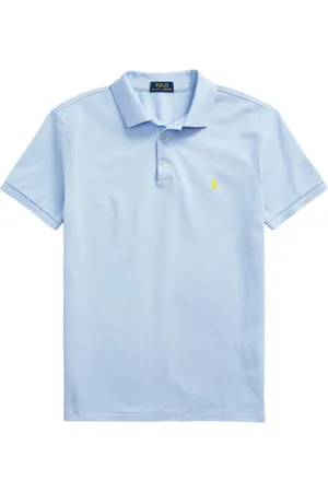 Ralph Lauren Top, Herre, Blå, XL, Bomuld, Slim-Fit Stretch Piqué Polo