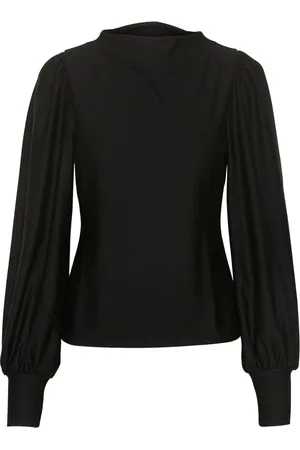 Gestuz Bluser & Skjorter, Dame, Sort, XS, Puff Top Bluse Sort