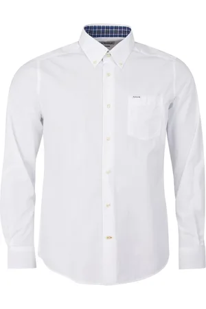 Barbour Skjorte, Herre, Hvid, XL, Bomuld, Headhill Skjorte