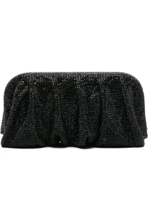 BENEDETTA BRUZZICHES Taske, Dame, Sort, ONE SIZE, Satin, Sort Clutch Venus La Grande med krystaludsmykning