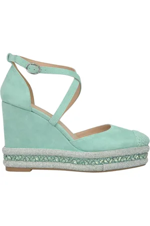 Alma en Pena Sko, Dame, Grøn, 36 EU, Læder, Rhinestone Kilehæl Sandal