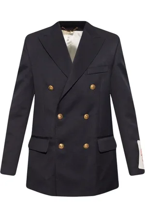 Golden Goose Jakke, Herre, Blå, M, Uld, Double-breasted blazer