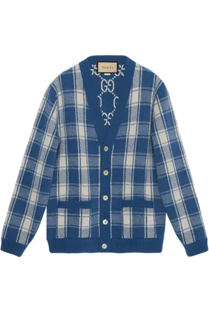 Gucci Strik, Herre, Flerfarvet, L, Uld, Reversibel Uld Cardigan