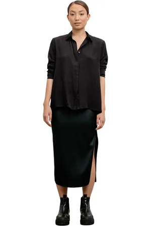 Ahlvar Gallery Bluser & Skjorter, Dame, Sort, S, Mia Silkebluse