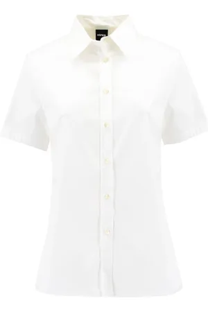 Aspesi Bluser & Skjorter, Dame, Hvid, L, Bomuld, Bomulds Logo Bluse
