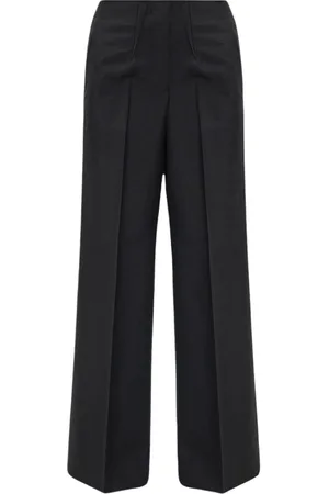 Givenchy Bukser, Dame, Sort, S, Uld, Wide Leg Bukser