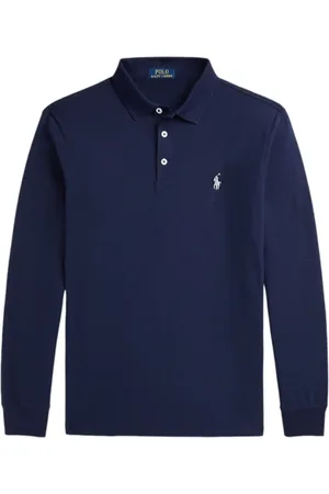 Ralph Lauren Top, Herre, Blå, 2XL, Bomuld, Custom Slim Fit Stretch Mesh Polo Shirt
