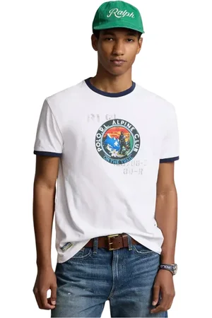 Ralph Lauren Top, Herre, Hvid, 2XL, Bomuld, Classic Fit Graphic T-Shirt
