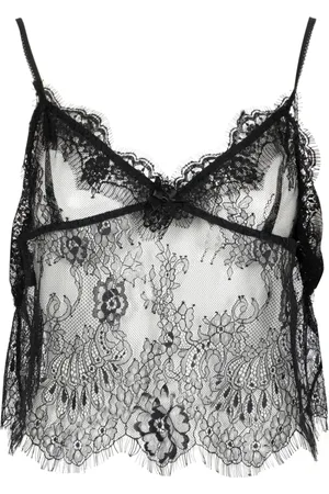 ANIYE BY Top, Dame, Sort, S, Sort blonde camisole med sheer-effekt