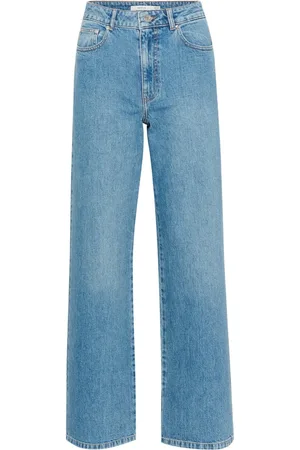 Gestuz Jeans, Dame, Blå, W32, Wide Leg Jeans