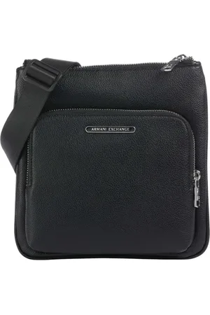 Armani Exchange Taske, Herre, Sort, ONE SIZE, Uld, Stilfuld Crossbody Taske med Lynlås Lukning