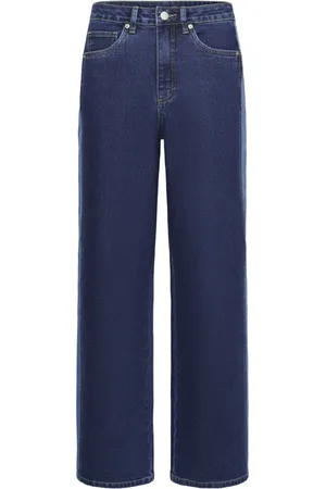 Kaffe Jeans, Dame, Blå, 3XL, Højtaljede jeans med side striber